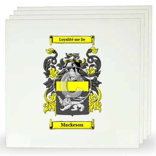 Mackeson Set of Four Large Tiles with Coat of Arms