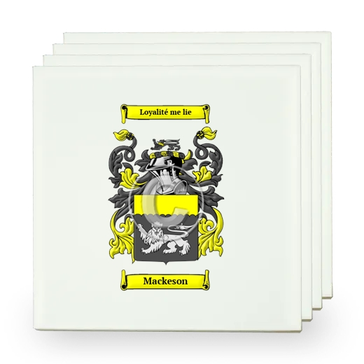 Mackeson Set of Four Small Tiles with Coat of Arms