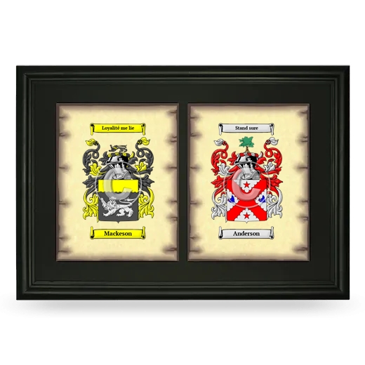 Double Coat of Arms Framed - Black