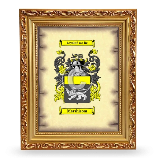 Marshisom Coat of Arms Framed - Gold