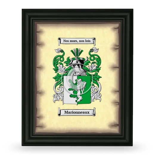 Marionneaux Coat of Arms Framed - Black