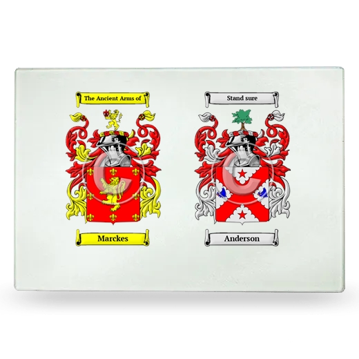 Double Coat of Arms Glass Cutting Board