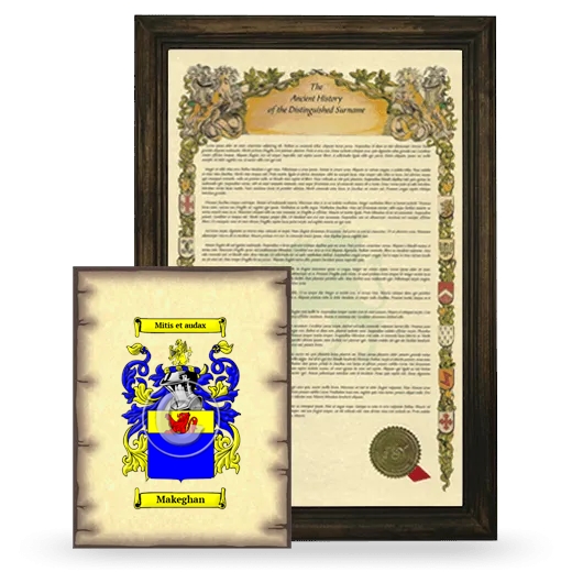 Makeghan Framed History and Coat of Arms Print - Brown