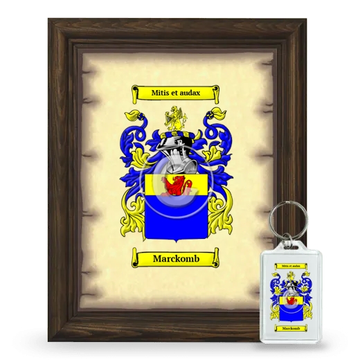 Marckomb Framed Coat of Arms and Keychain - Brown