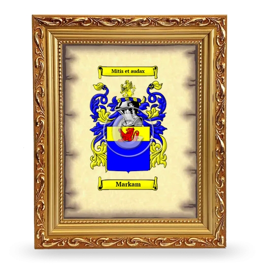 Markam Coat of Arms Framed - Gold