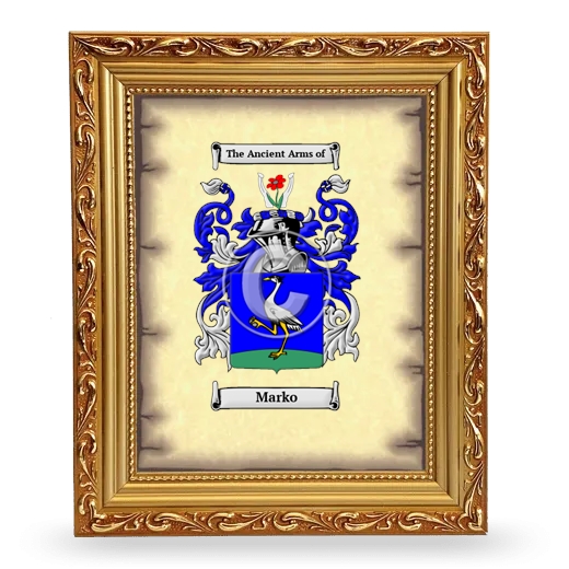 Marko Coat of Arms Framed - Gold