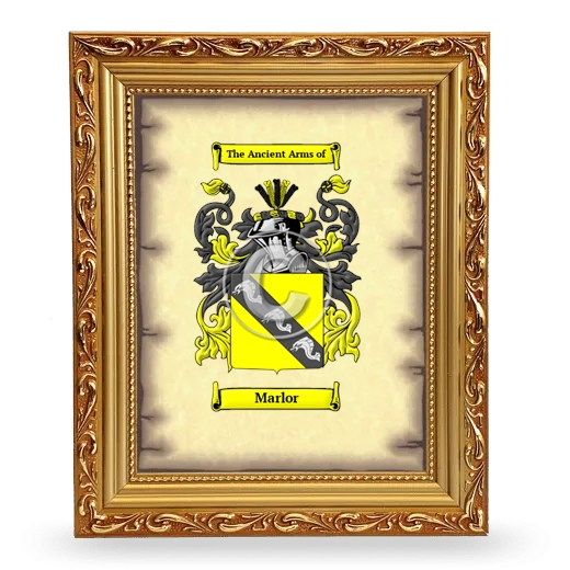 Marlor Coat of Arms Framed - Gold