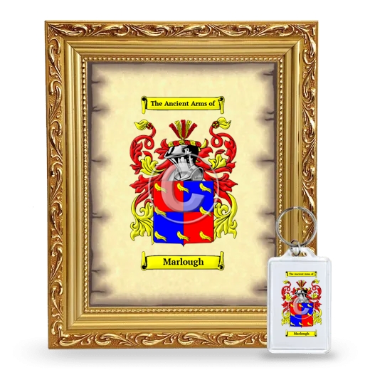Marlough Framed Coat of Arms and Keychain - Gold