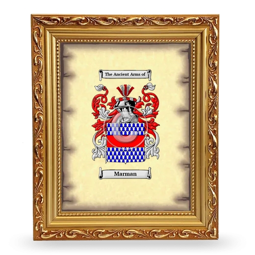 Marman Coat of Arms Framed - Gold