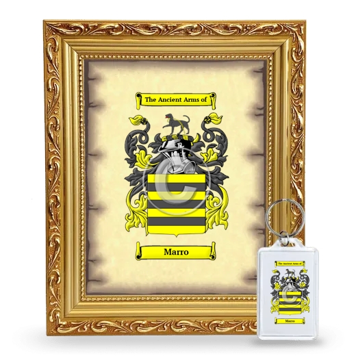 Marro Framed Coat of Arms and Keychain - Gold