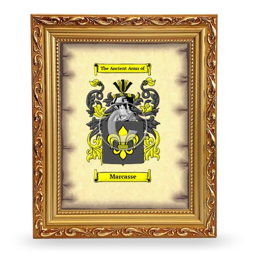 Marcasse Coat of Arms Framed - Gold