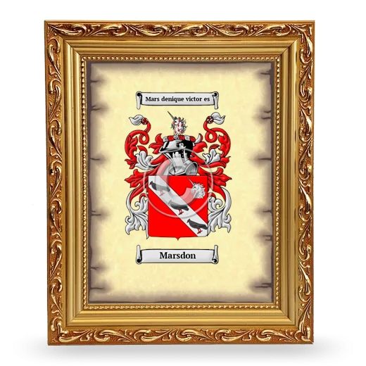 Marsdon Coat of Arms Framed - Gold