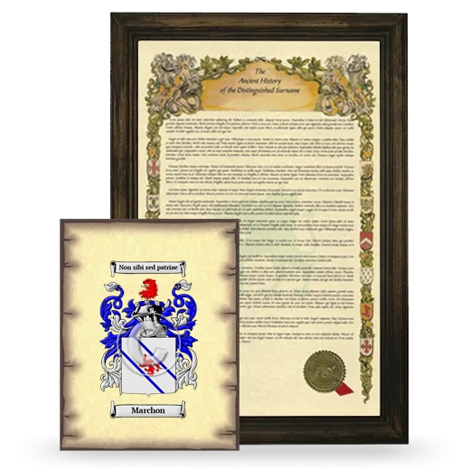 Marchon Framed History and Coat of Arms Print - Brown