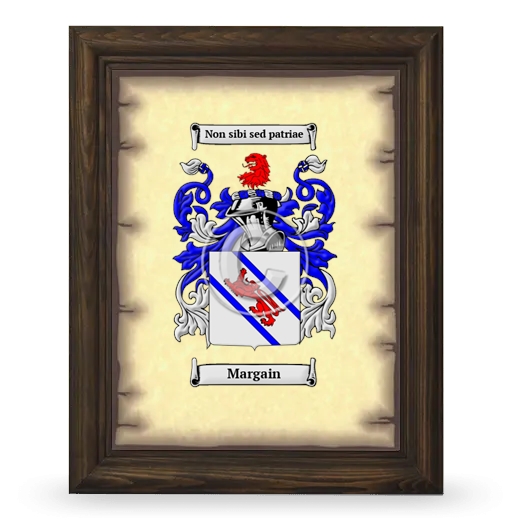 Margain Coat of Arms Framed - Brown