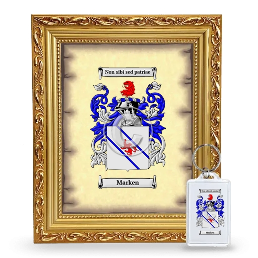 Marken Framed Coat of Arms and Keychain - Gold