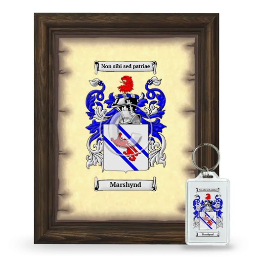 Marshynd Framed Coat of Arms and Keychain - Brown