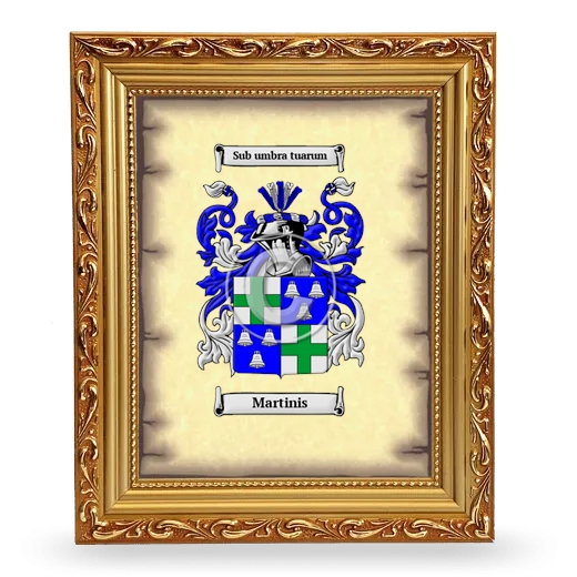 Martinis Coat of Arms Framed - Gold