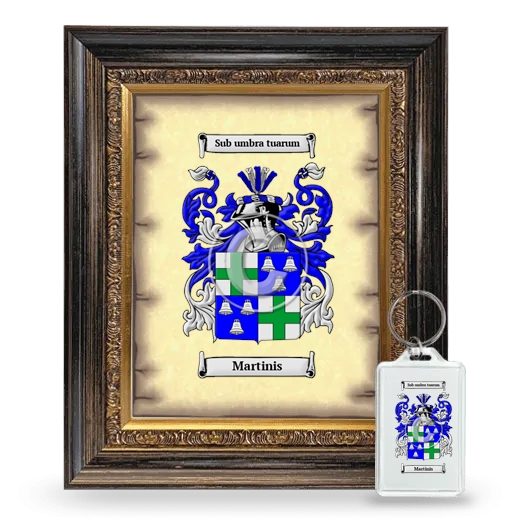 Martinis Framed Coat of Arms and Keychain - Heirloom