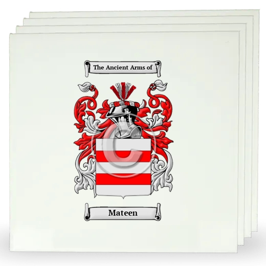 Mateen Set of Four Large Tiles with Coat of Arms