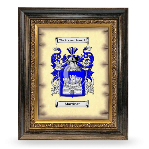 Martinat Coat of Arms Framed - Heirloom