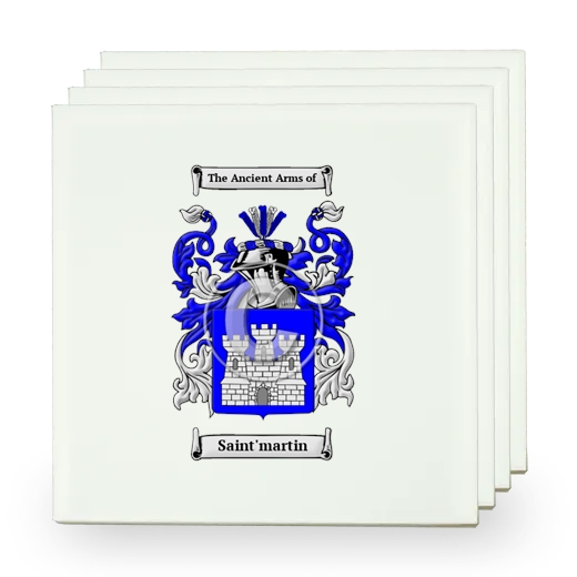 Saint'martin Set of Four Small Tiles with Coat of Arms