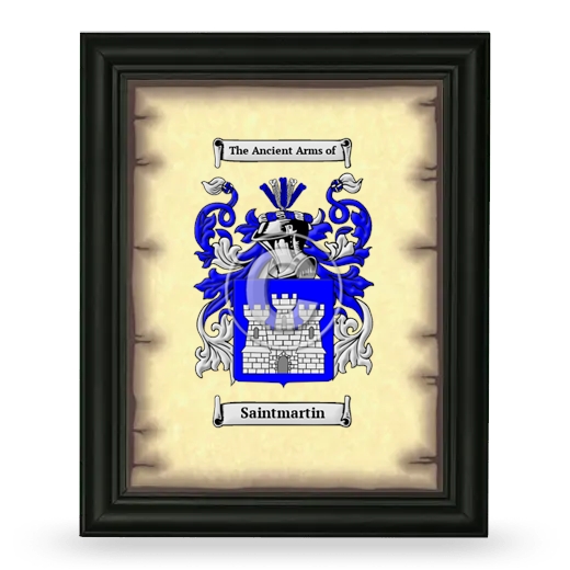 Saintmartin Coat of Arms Framed - Black