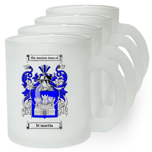 St'martin Set of 4 Frosted Glass Mugs