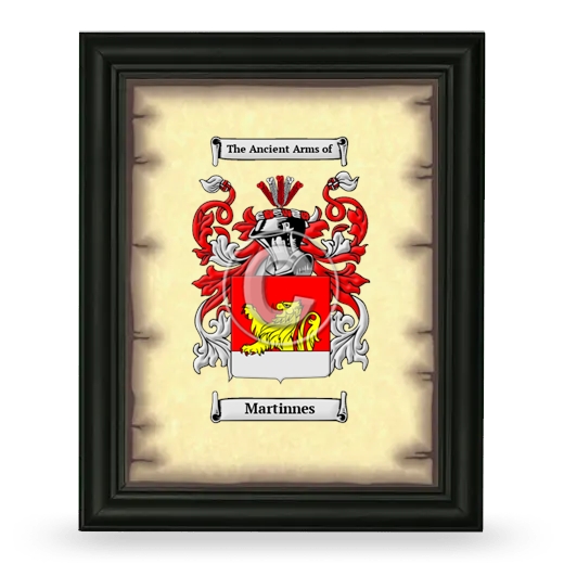 Martinnes Coat of Arms Framed - Black