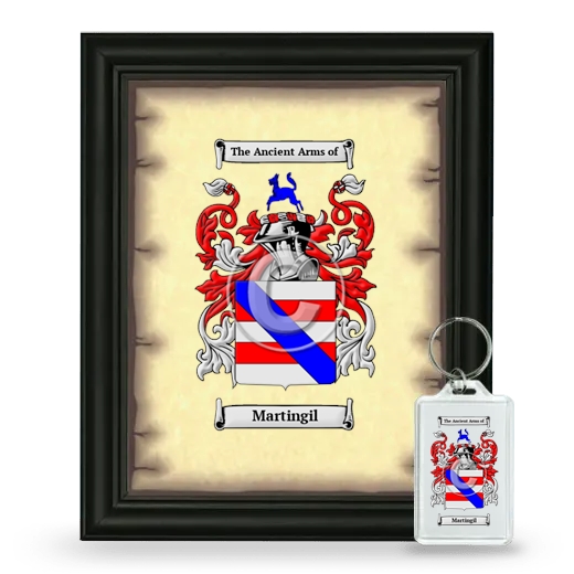 Martingil Framed Coat of Arms and Keychain - Black