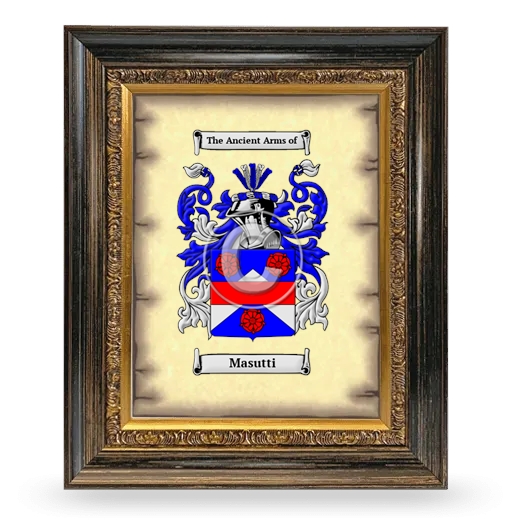 Masutti Coat of Arms Framed - Heirloom