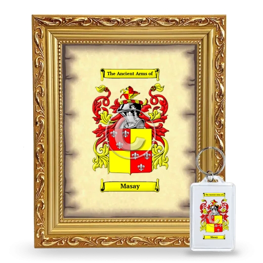 Masay Framed Coat of Arms and Keychain - Gold