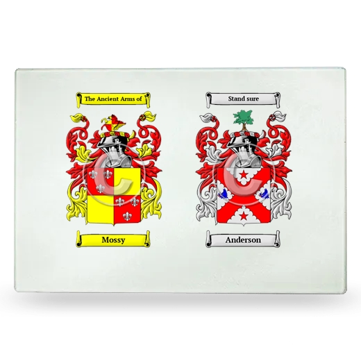 Double Coat of Arms Glass Cutting Board