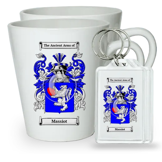 Massiot Pair of Latte Mugs and Pair of Keychains