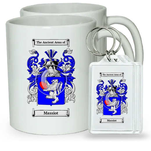 Massiot Pair of Coffee Mugs and Pair of Keychains