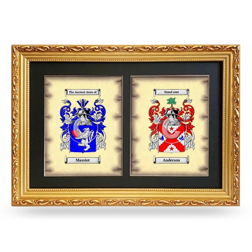 Double Coat of Arms Framed - Gold