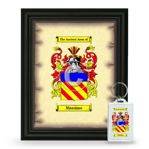 Massimo Framed Coat of Arms and Keychain - Black