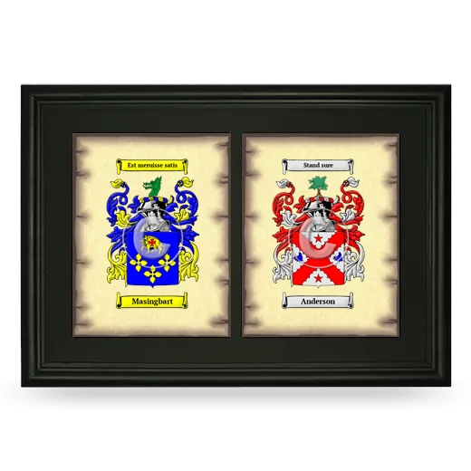 Double Coat of Arms Framed - Black