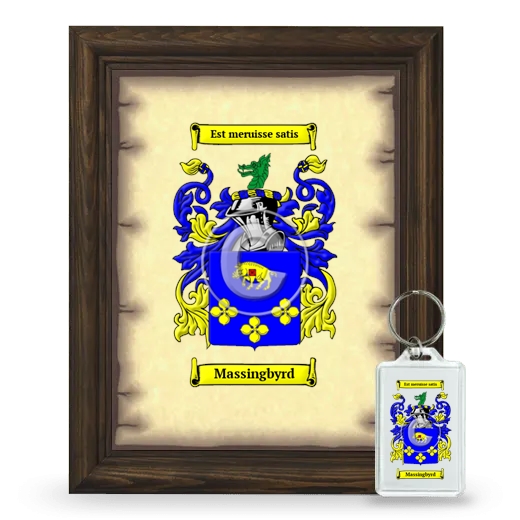 Massingbyrd Framed Coat of Arms and Keychain - Brown