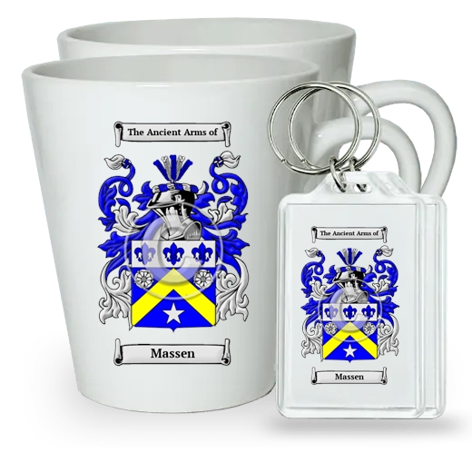 Massen Pair of Latte Mugs and Pair of Keychains