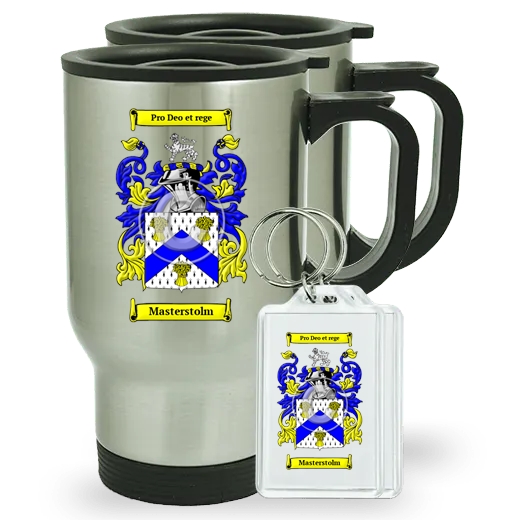 Masterstolm Pair of Travel Mugs and pair of Keychains