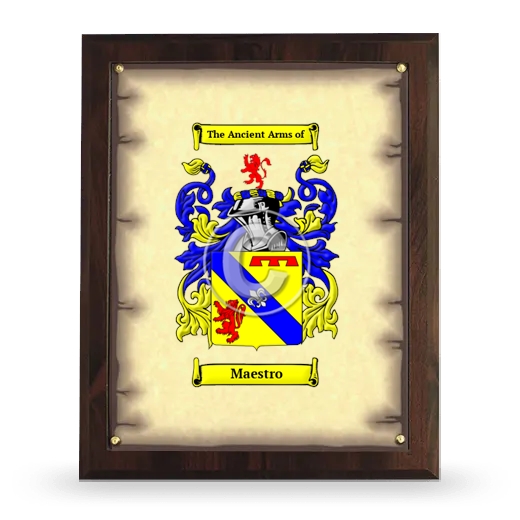 Maestro Coat of Arms Plaque