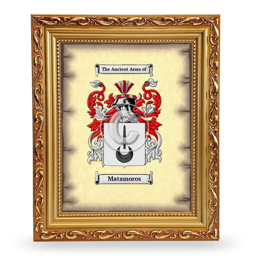 Matamoros Coat of Arms Framed - Gold
