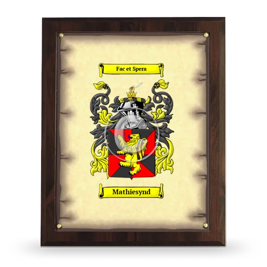 Mathiesynd Coat of Arms Plaque