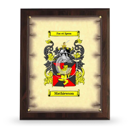 Mathiewson Coat of Arms Plaque
