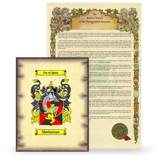 Mathussyn Coat of Arms and Surname History Package