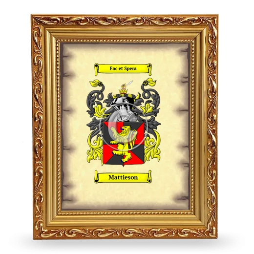 Mattieson Coat of Arms Framed - Gold