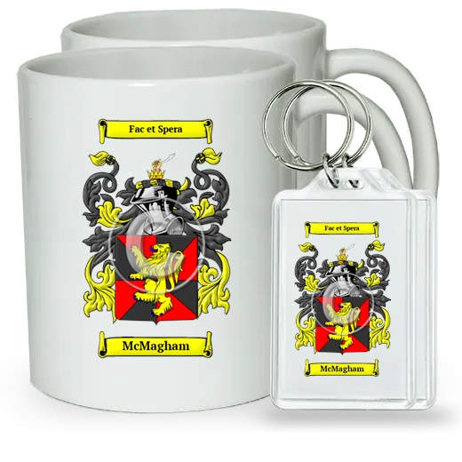 McMagham Pair of Coffee Mugs and Pair of Keychains