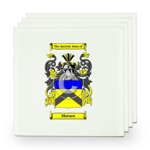 Matura Set of Four Small Tiles with Coat of Arms