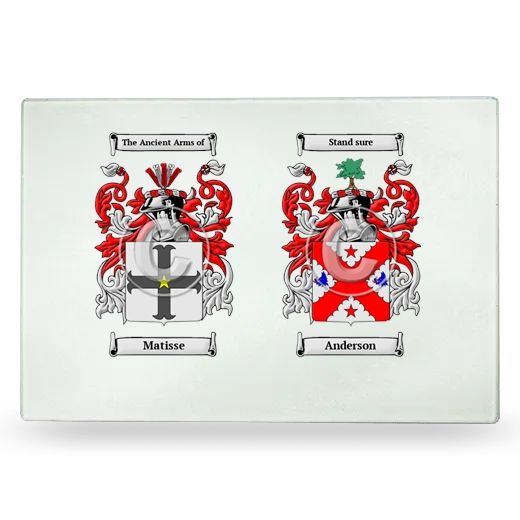 Double Coat of Arms Glass Cutting Board