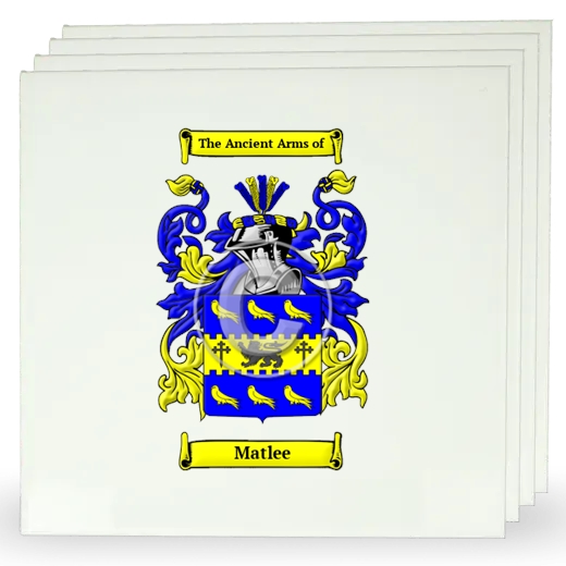 Matlee Set of Four Large Tiles with Coat of Arms